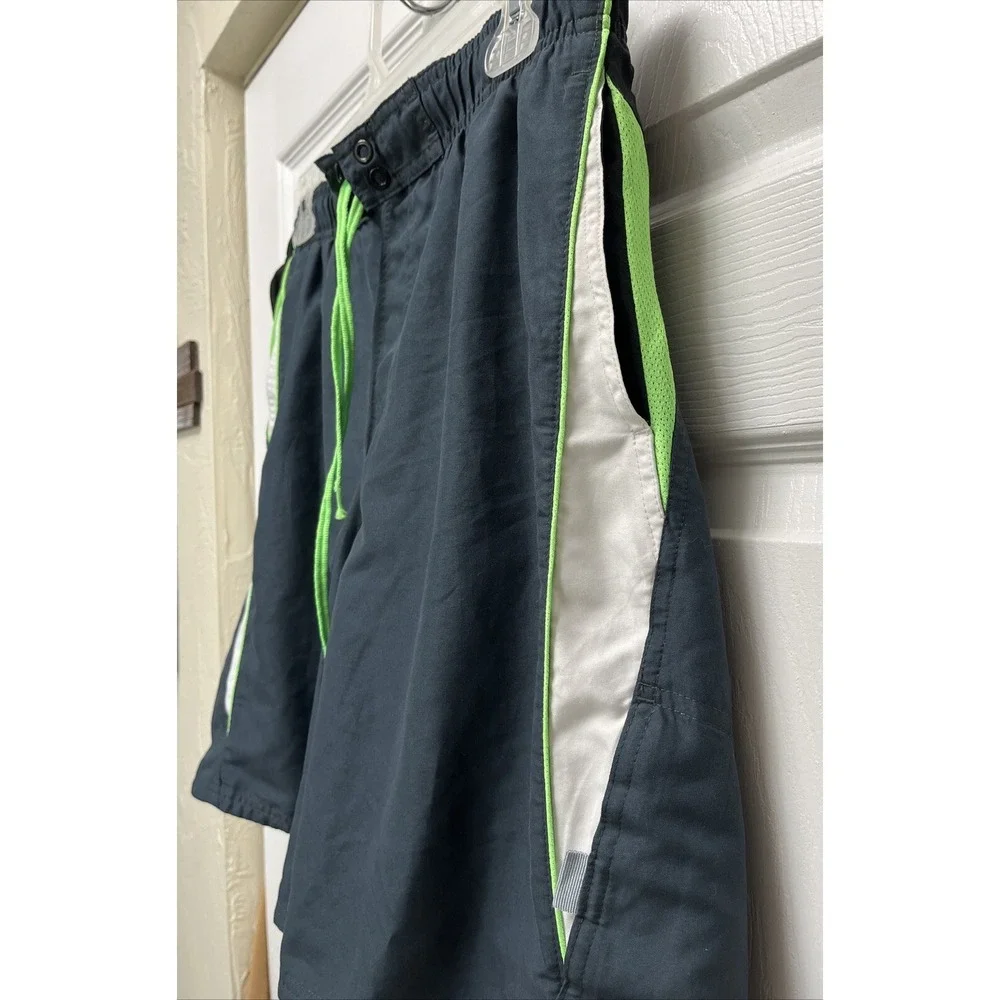 Nike Swim Trunks Men's L Swoosh Brief Mesh Lined Board Shorts Blue Green